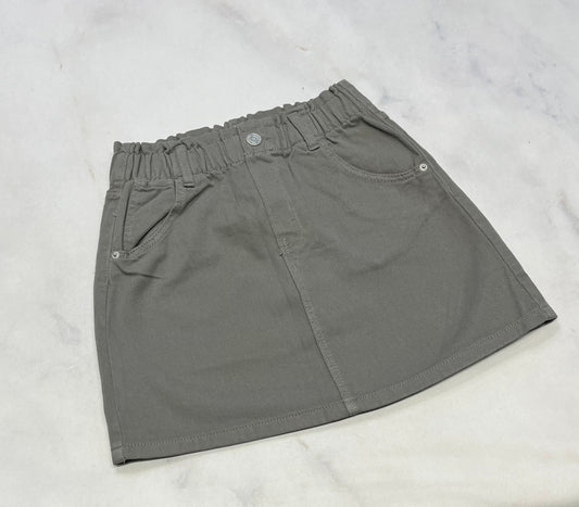 Jupe grise : Effet jeans mou ( taille frison élastique ) 7-8 ans neuve !