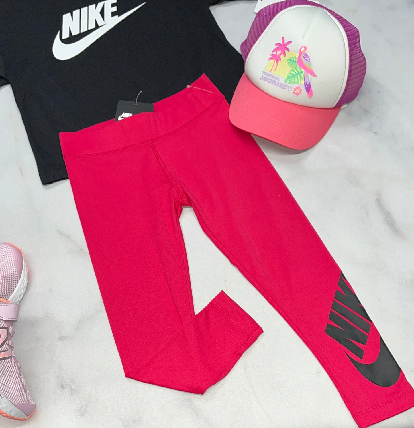 😍 NIKE : 7/8 ième soft stretch rosé framboise 5-6 ans fille neuf !
