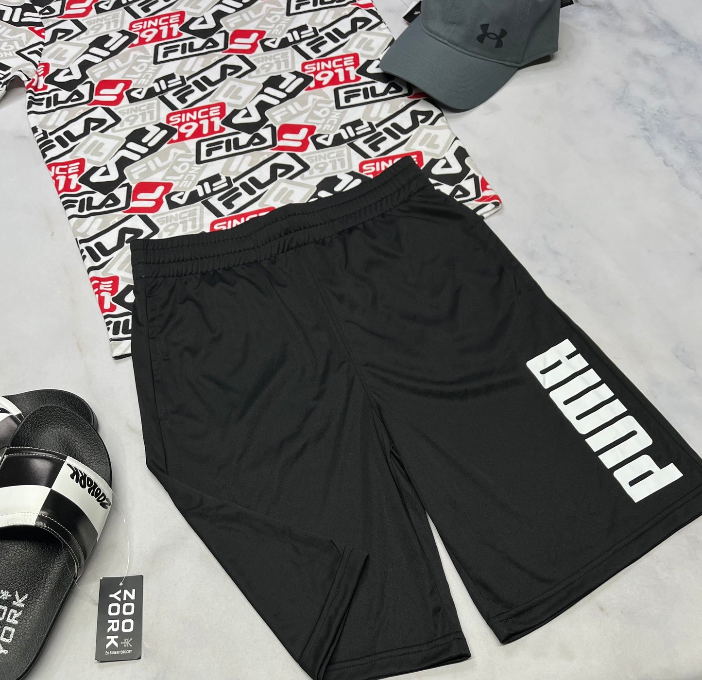 🤩 Bermuda Puma : en tissu de sport 14-16 ans garçon noir neuf !