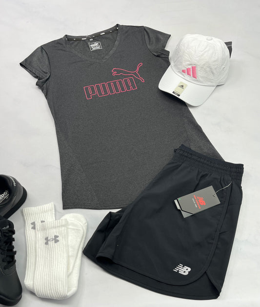 😍 Manche courte : Puma charcoal en tissu de sport Small femme comme neuf !