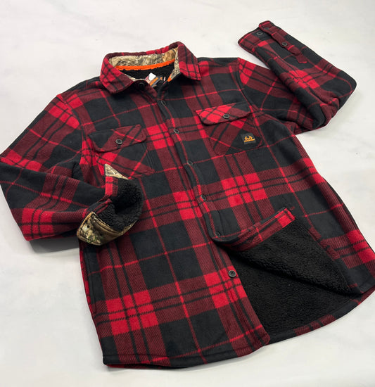 Surchemise : Veste / manteau doubler en Sherpa chaud . En polar extérieur . Neuve ! Fait M/ homme confo .