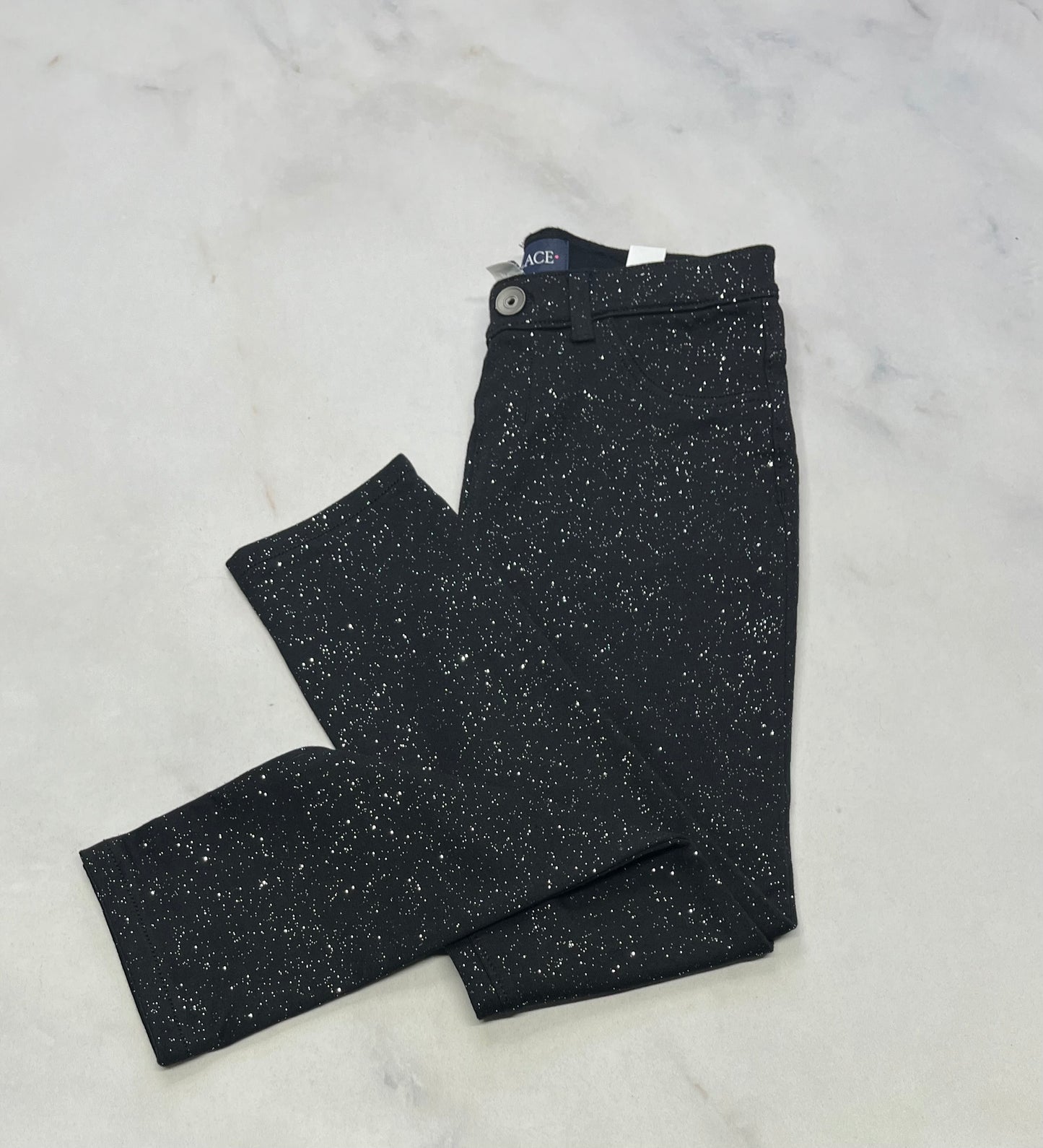Jegging noir ultra brillant/ argenté ! Neuf . 6 ans , 6X-7 ans