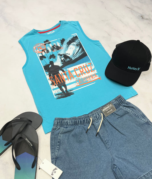 🩵 Camisole : 14 ans surf garçon comme neuve  .