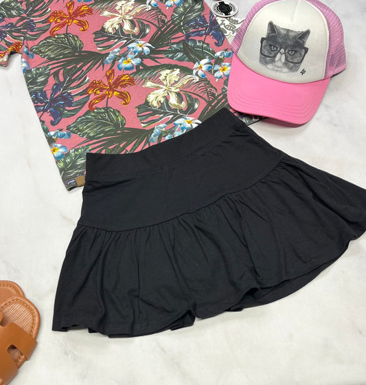 🌸 Jupe short intégré : 7-8 ans fille neuve . En coton noir stretch .