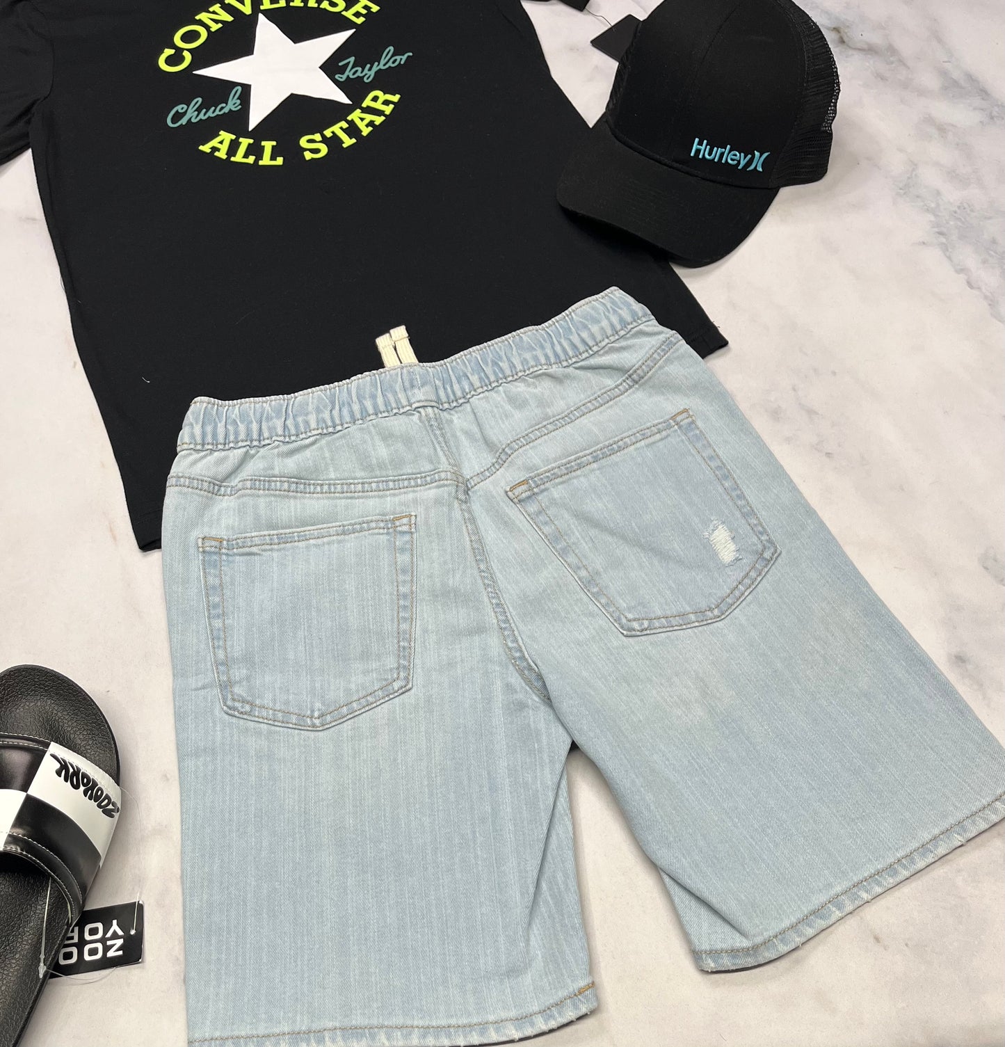 🤩 Bermuda en jeans : 14-16 ans garçon mou confo .