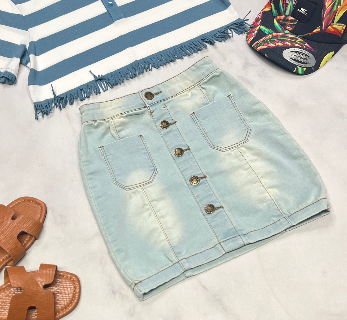 ☀️ Jupe : Jeg. Jeans ultra molle et stretch . Taille haute 7 ans fille comme neuve .