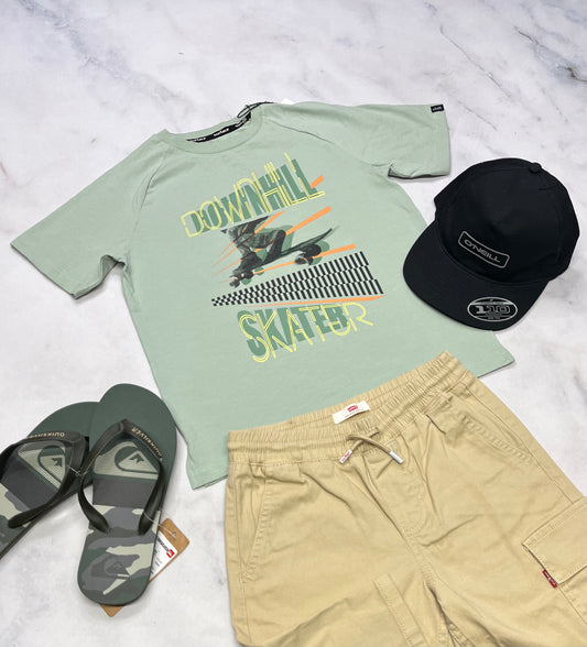 🌴T-Shirt : skate Surface en beau coton stretch 8 ans garçons neuf !