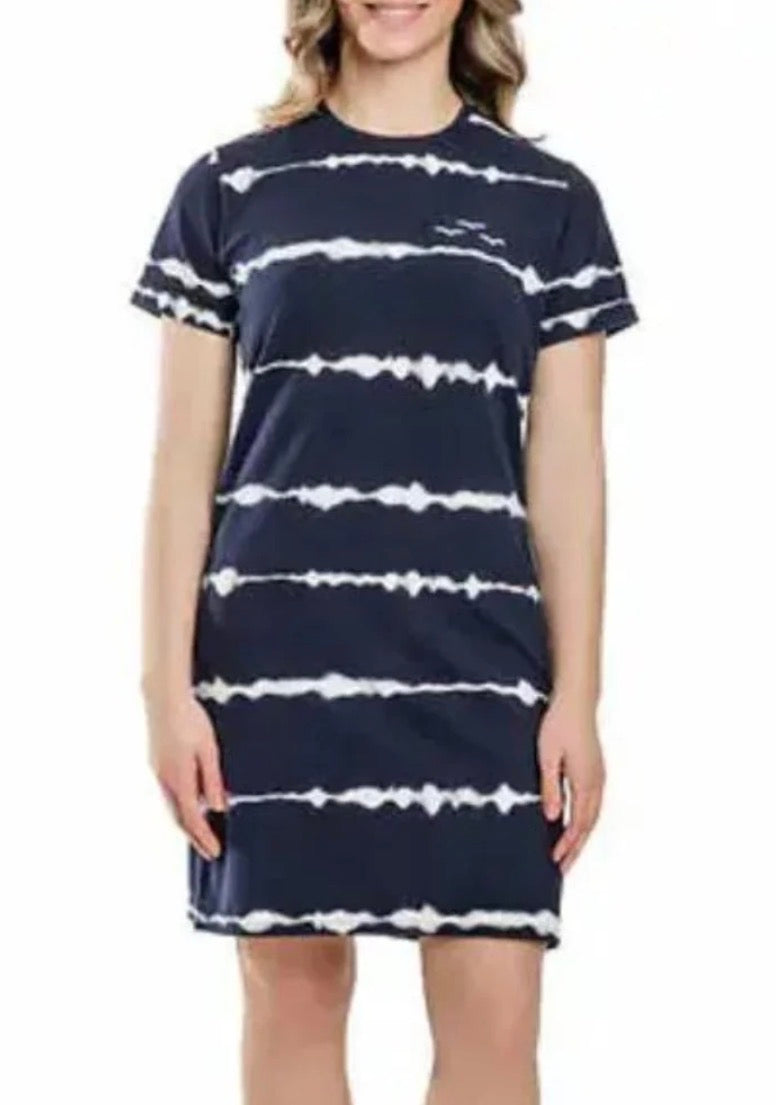 🌴Robe : Marine rayé blanc . S/ femme neuve ! En beau coton confo .