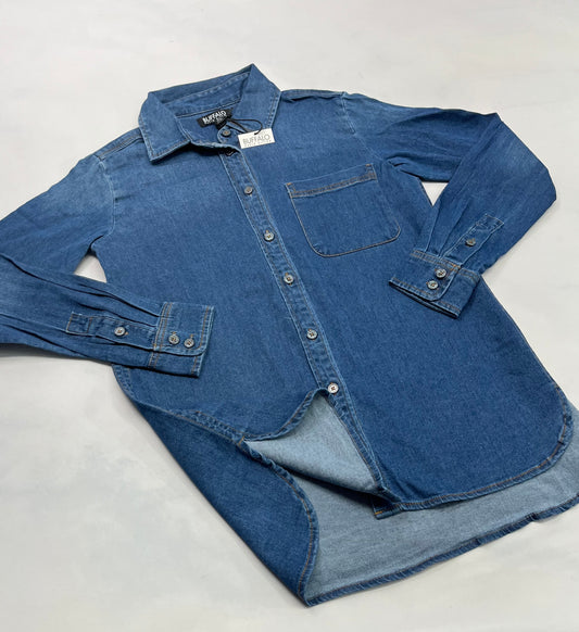 Buffalo : Chemisier long/ femme . Ultra molle confo . Fendu de chaque cotés neuf !