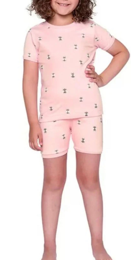 🌸 Pyjama : Pekkle rose avec ( motifs d’abeilles) . 10-12 ans fille neuf ! En beau coton stretch .