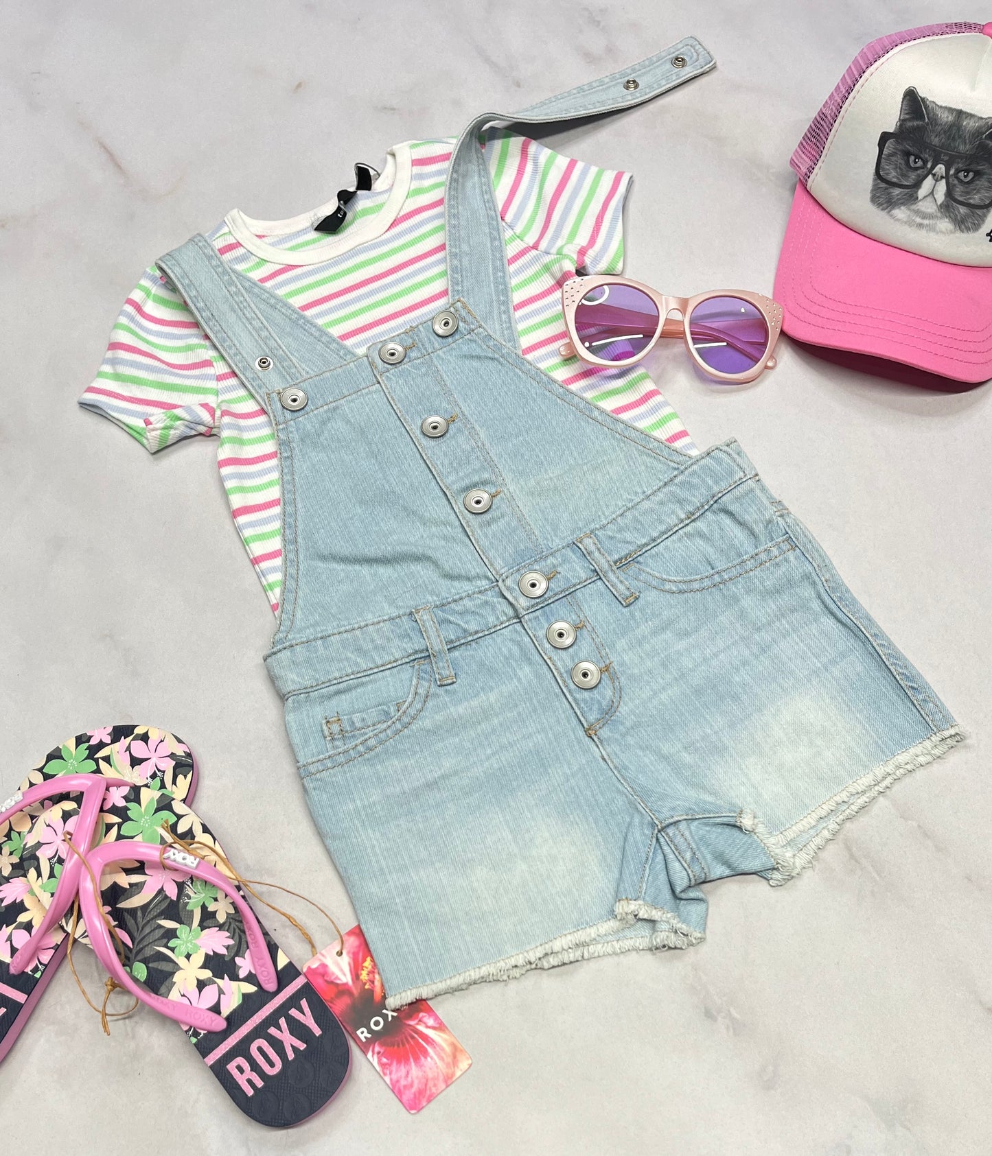 💕 Salopette : jeans 4 ans fille ajustable . Neuve !