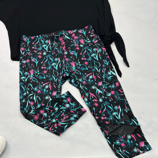 🩷Capri tissu de sport : L/ femme neuf ! Effet bande semi transparente au bas . Superbe .