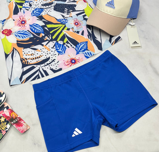 🌴 Cuissard : short Adidas en tissu de sport stretch poche sur un coté . 11-12 ans fille neuf !
