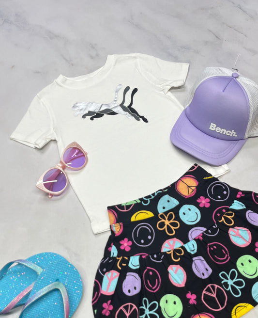 😍 Manche courte : Puma 4 ans fille avec logo argenté neuf !!