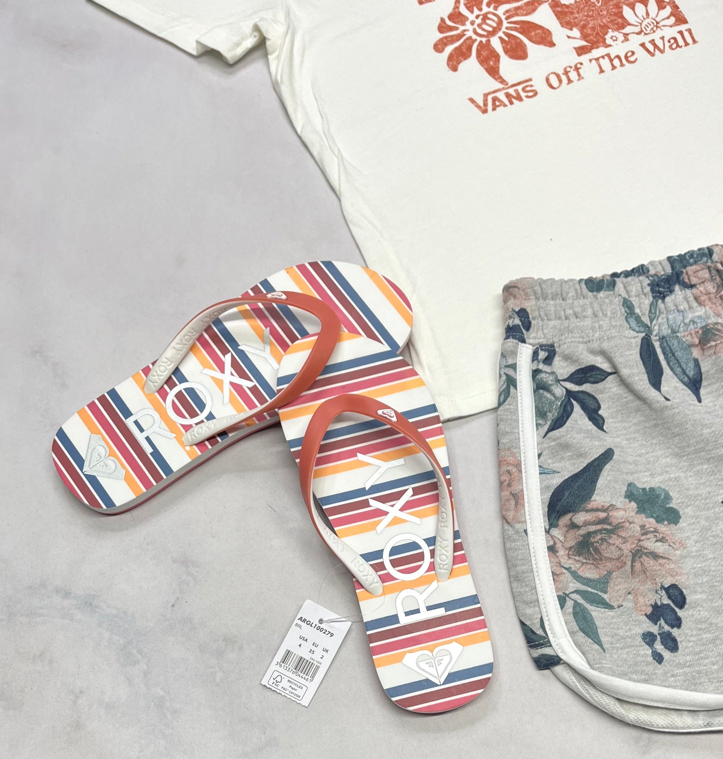 ☀️Flip Flop : ROXY rayé gr: 4, 4.5 et 5 junior .