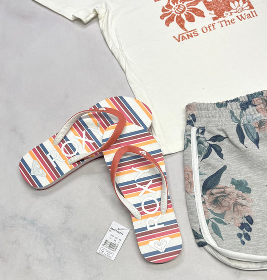 ☀️Flip Flop : ROXY rayé gr: 4, 4.5 et 5 junior .