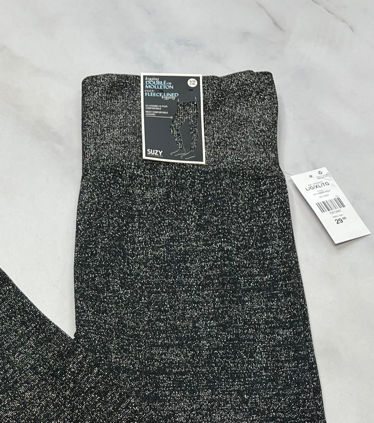 Legging SUZIE brillant : doubbler en micro polar doux fait L/ femme neuf!