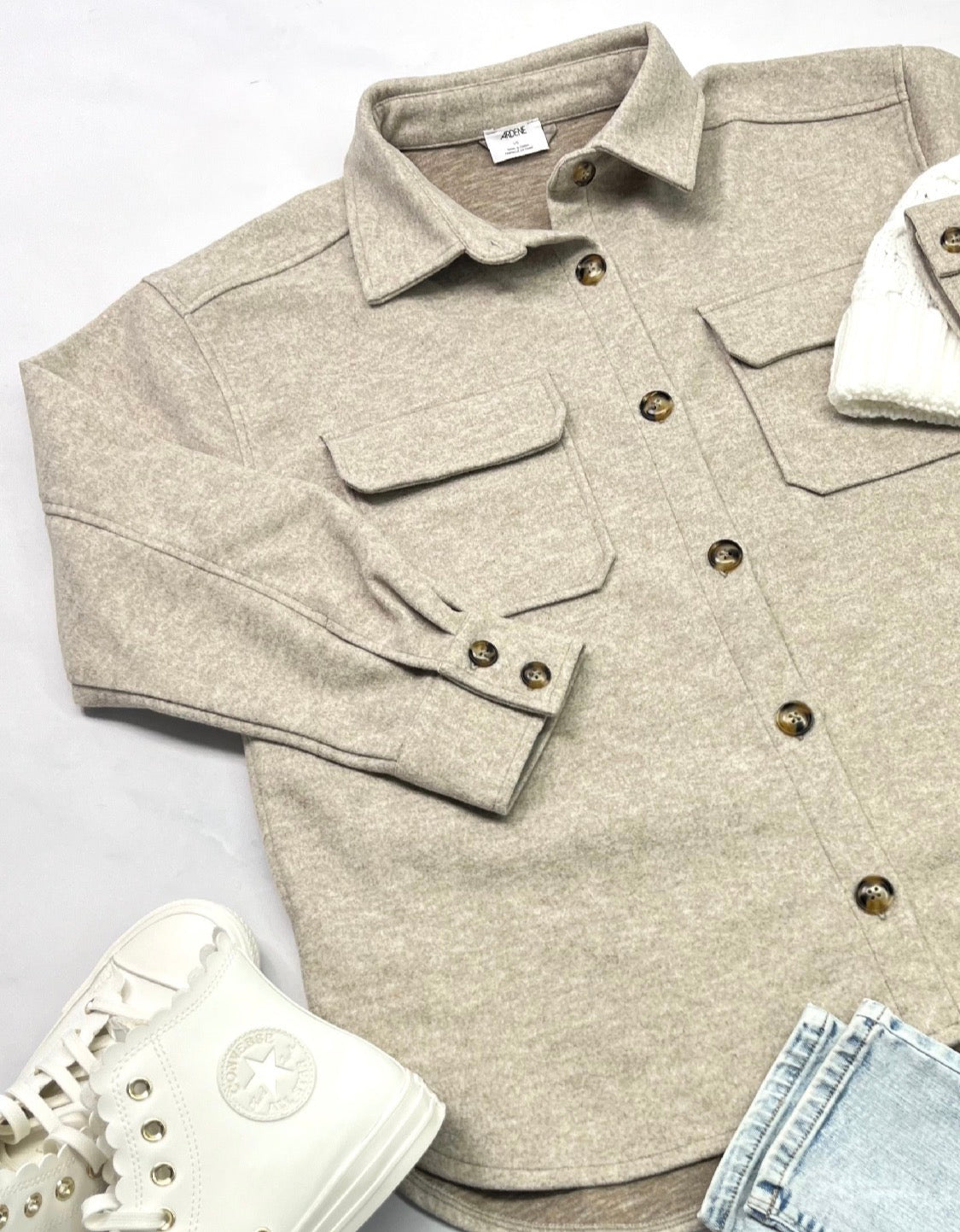 😍 Veste manteau : mi saison L/ femme coupe confo neuve . Couleur beige café / hyper tendance .
