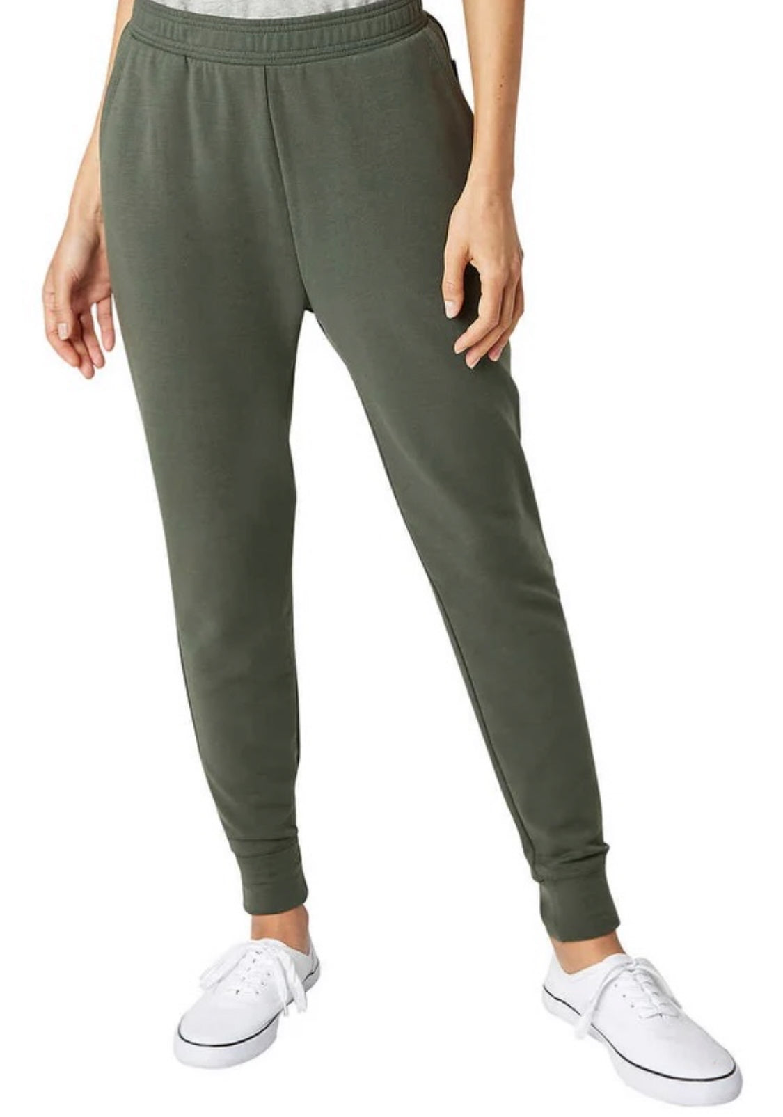 Solde ! Jogger : vert foncé L/ femme relax fit ( mini micro point de maille ).