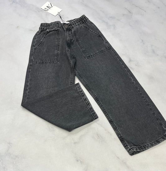 ZARA : Jeans jambe large fluide / molle confo . Taille élastique neuve ! 6(5-6 ans ) .