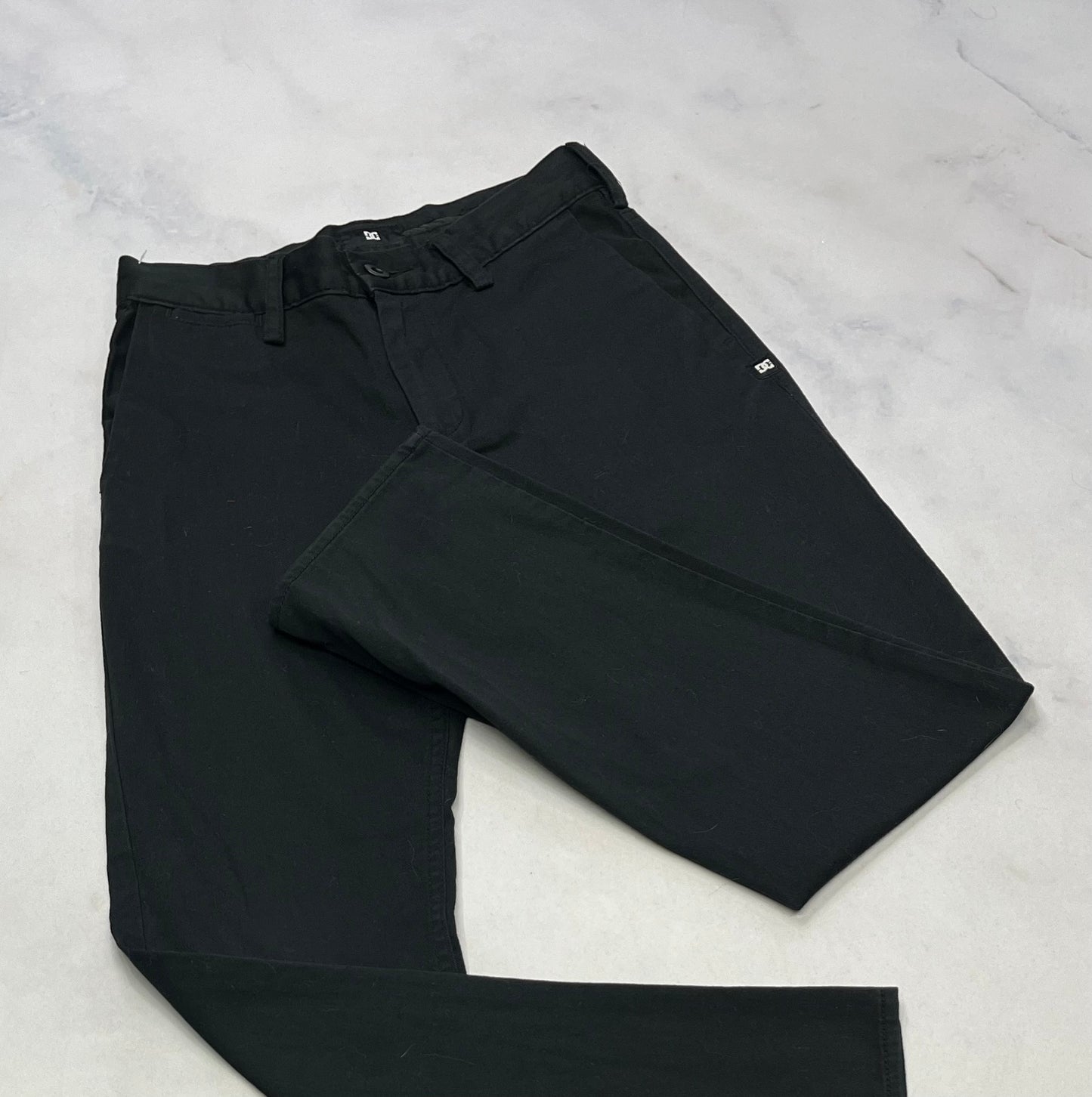 DC : pantalon en coton souple noir . Slim 14(12-14 ans ) comme neuf!