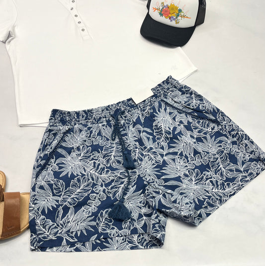 🌴 Short : fleurie look lin L et XL femme neuve ! Taille haute élastique avec poches .