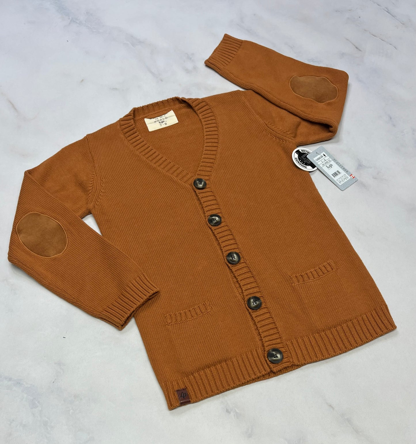LP : Belle veste en tricot rouille neuve ! Couleur tendance . 7-8 ans