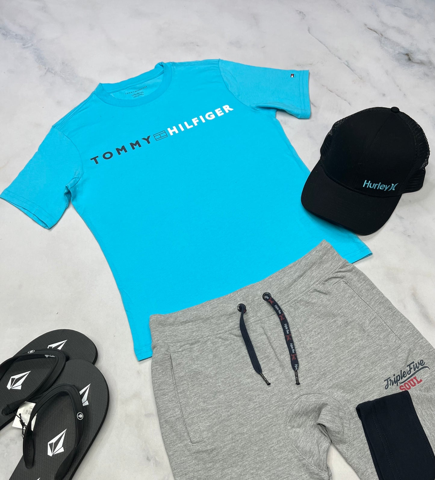 🤩 T-Shirt : Tommy H. turquoise 10-12 ans garçon neuf !