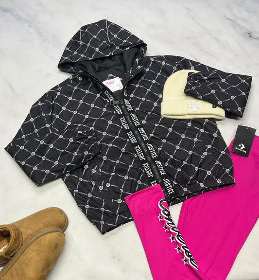 🤩 Manteau : Coupe vent printemps/  été non doublé Justice comme neuf ! 12-14 ans fille .