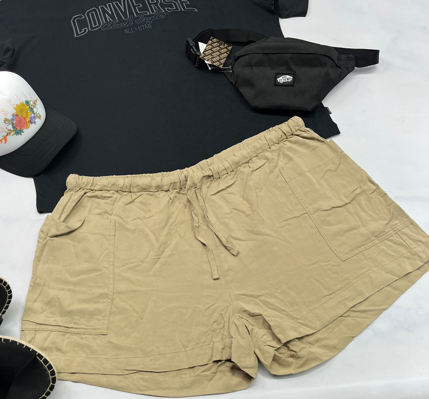 💕Short : cargo ultra molle confo . Taille ajustable élastique avec cordon . XXL femme coupe confo . Neuve .