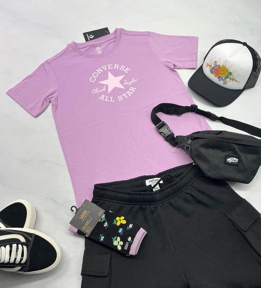 💕 Manche courte : Converse fait small femme neuf !