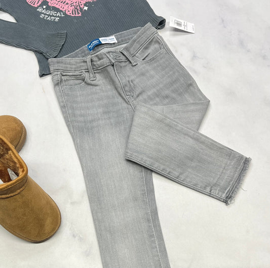 💕Skinny jeans : gris stretch confo . Mou et taille ajustable . 5 ans fille neuf!