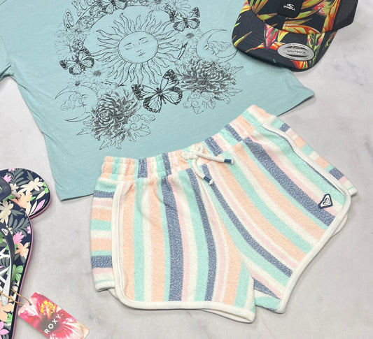 🩵 Roxy : Short rayé en farine douce 8 ans neuve !
