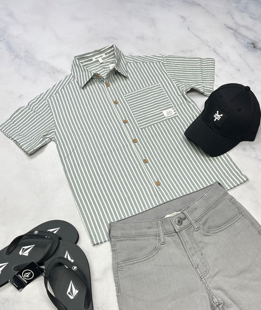 🌴 Chemise : Blum look lin superbe 10 ans garçon coupe molle confo neuve !