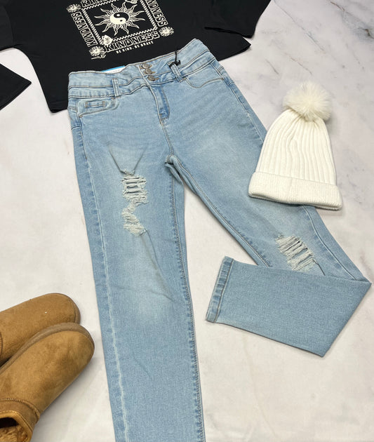 ✨Skinny jeans : mou stretch taille haute neuf ! 12 ans fille .