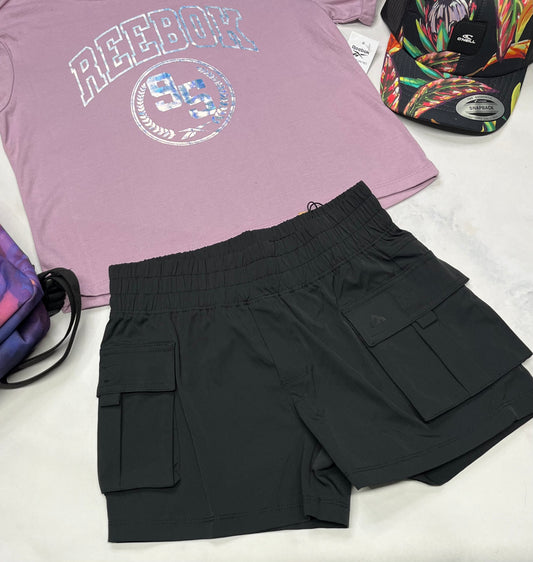 💜 Short : cargo en tissu de sport Black Mountain 10 ans fille neuve .