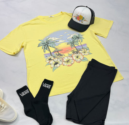 🌴 T-Shirt : L/ femme look Over size ( fait XL confo ) neuf !