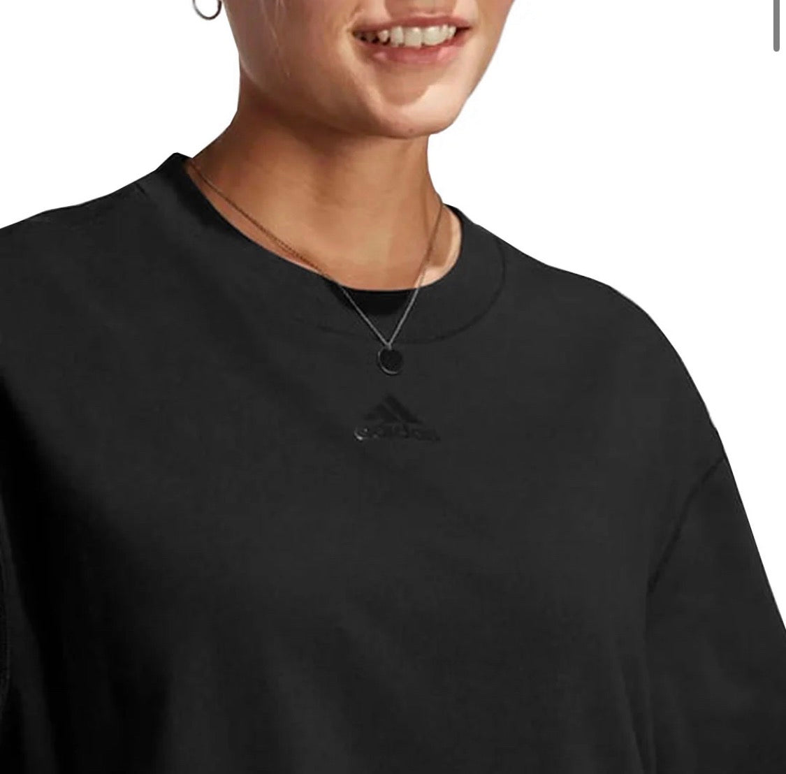 🌴 T-Shirt / tunique : Adidas noir . Fendu de chaques côtés ! XXL/ femme coupe relax  neuf ! Logo brodé au devant .