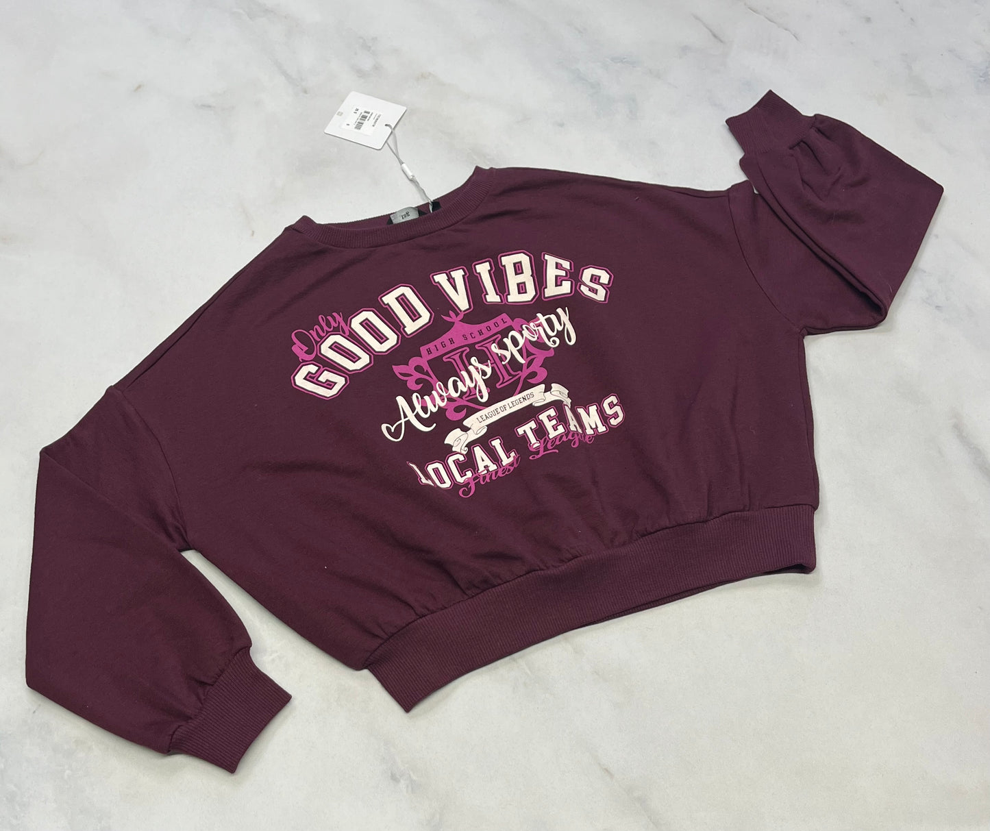 Ouaté : bourgogne Tag -fille neuf ! Fait 7-8 ou 10-12 ans dispo .