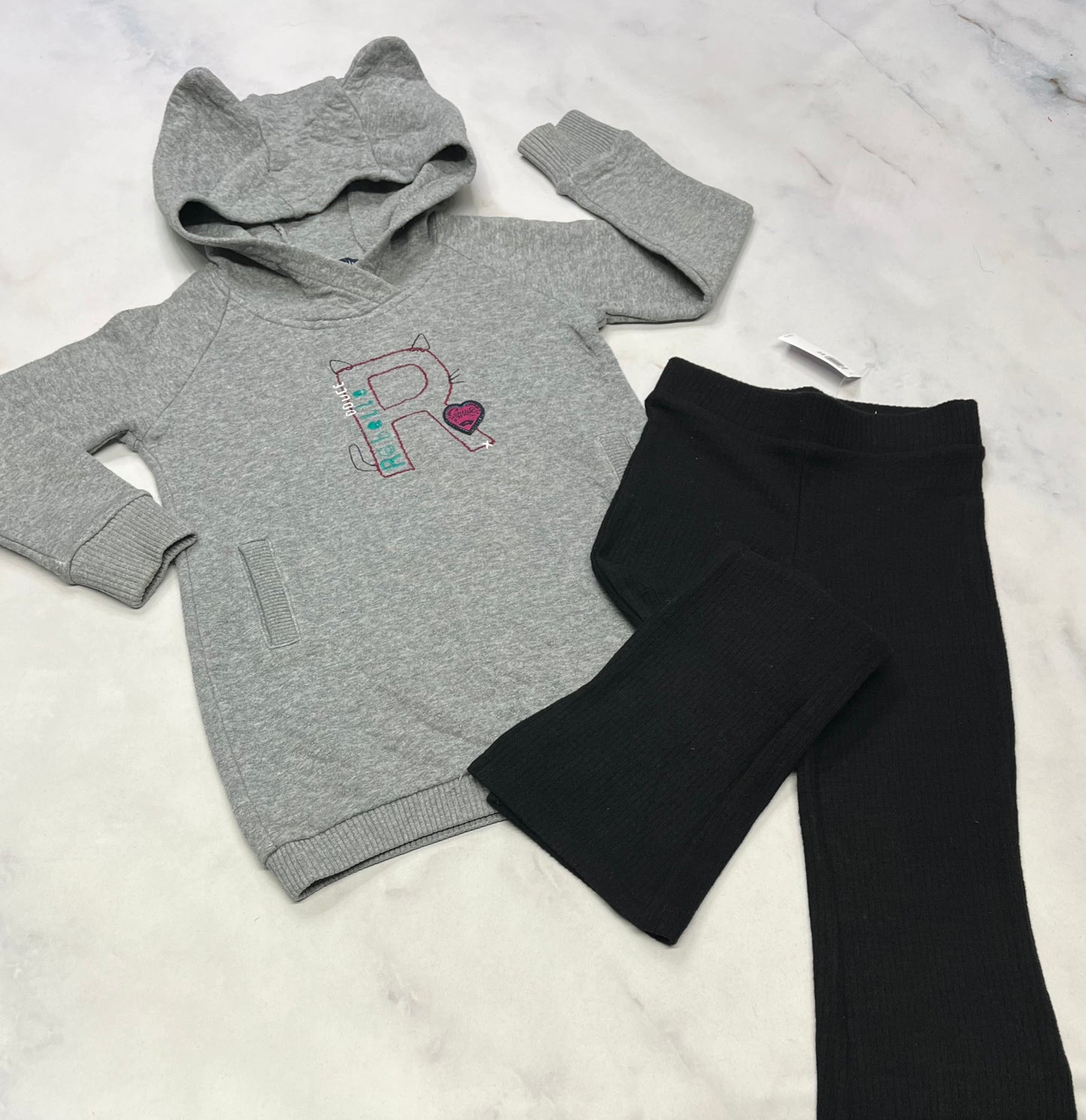 Duo 5 ans : Tunique Souris Mini en ouaté 5 ans super !+ Skinny évasé ultra doux stretch 5 ans neuf!