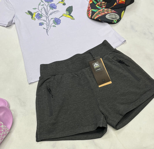 💜 Short Black Mountain : tissu jegging stretch mou ultra confo . Zip aux poches qualité ++ 10 ans fille ( charcoal) neuve !