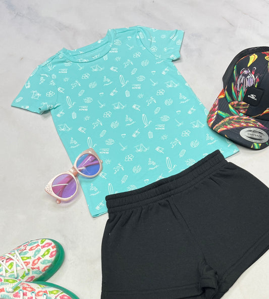 🌴 Manche courte : 6 ans fille Tag en beau coton stretch neuf !