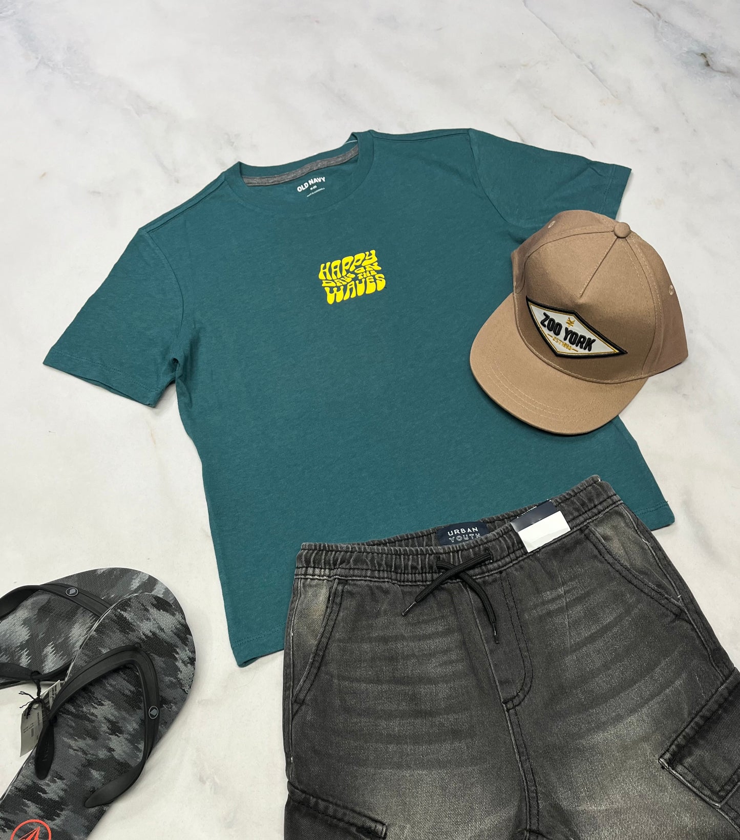☀️ Manche  courte : soft vert cobalt + 7-8 ans garçon neuf. Beau logo au dos neuf !