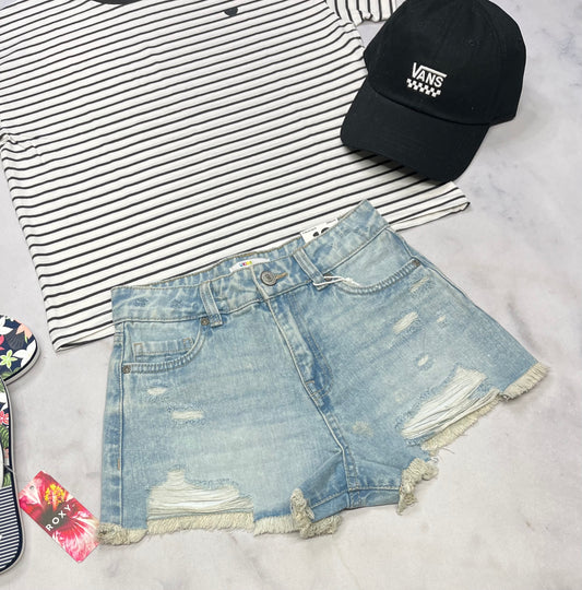 💙 Short : jeans taille haute et ajustable 12 ans fille neuf !