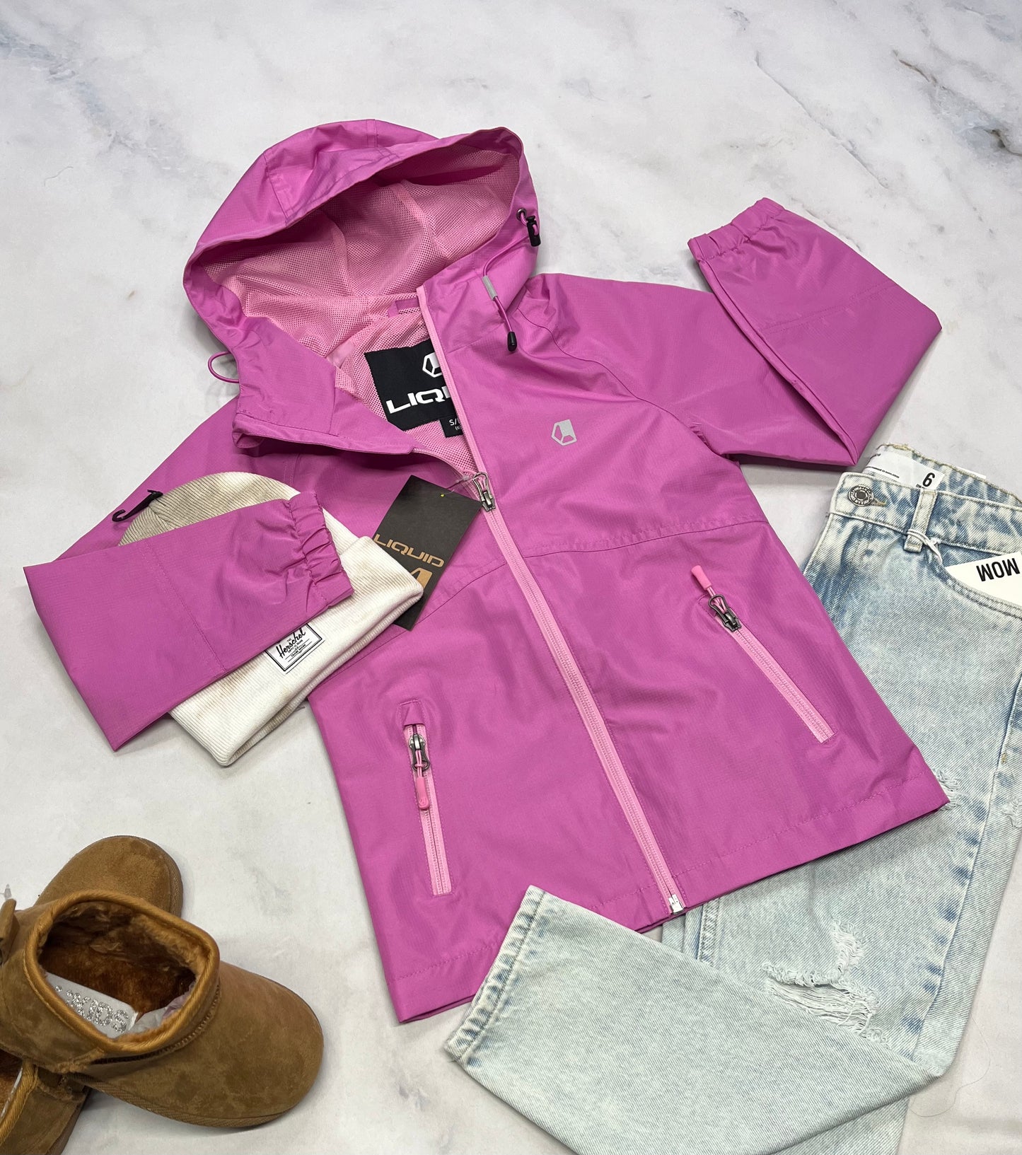 🩷 Manteau Liquid : Coupe vent tissu imperméable filet int. 6 ans ( peu faire 6X) neuf !