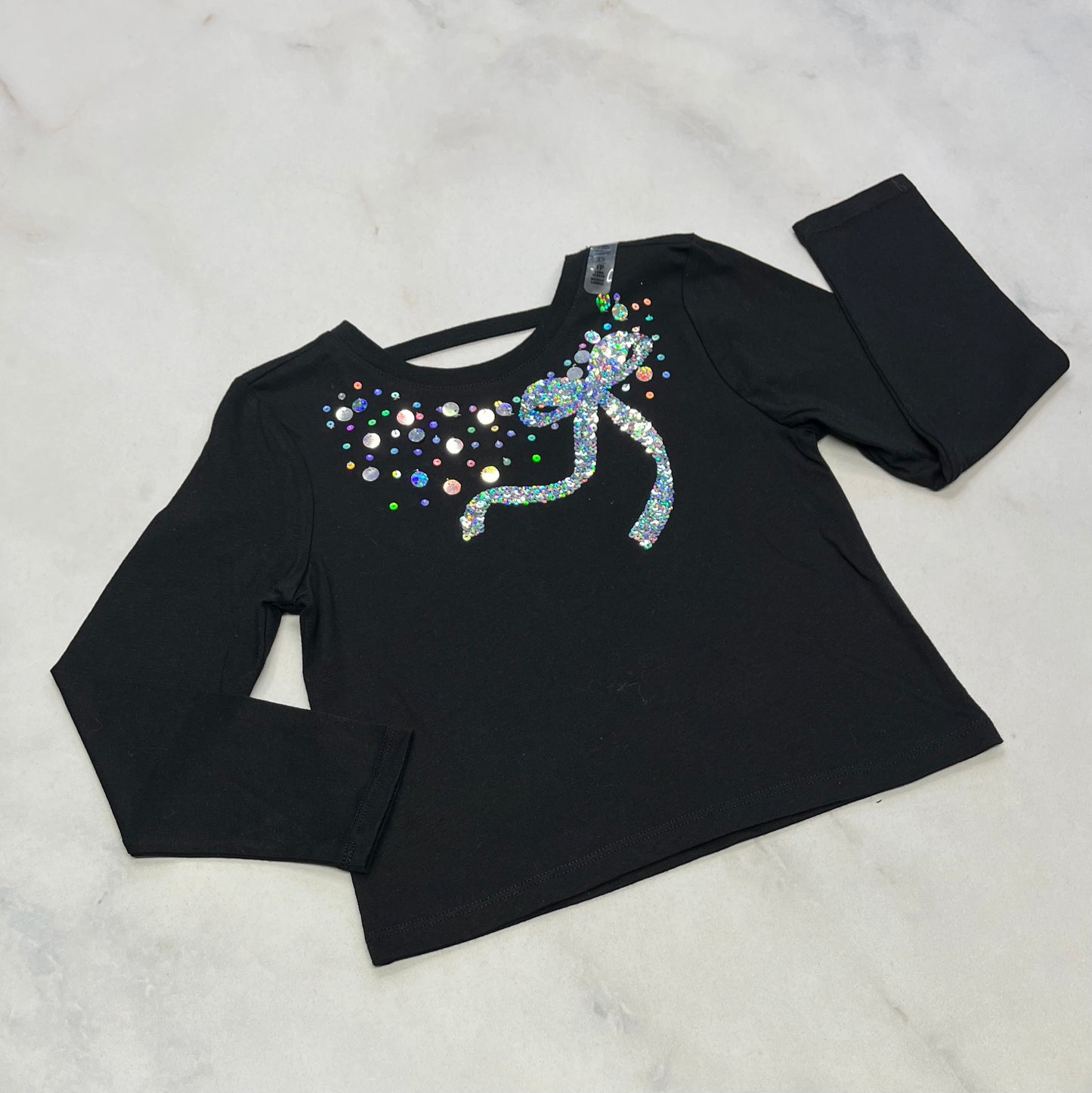 Manche longue noir brillant + 3 ans neuf!