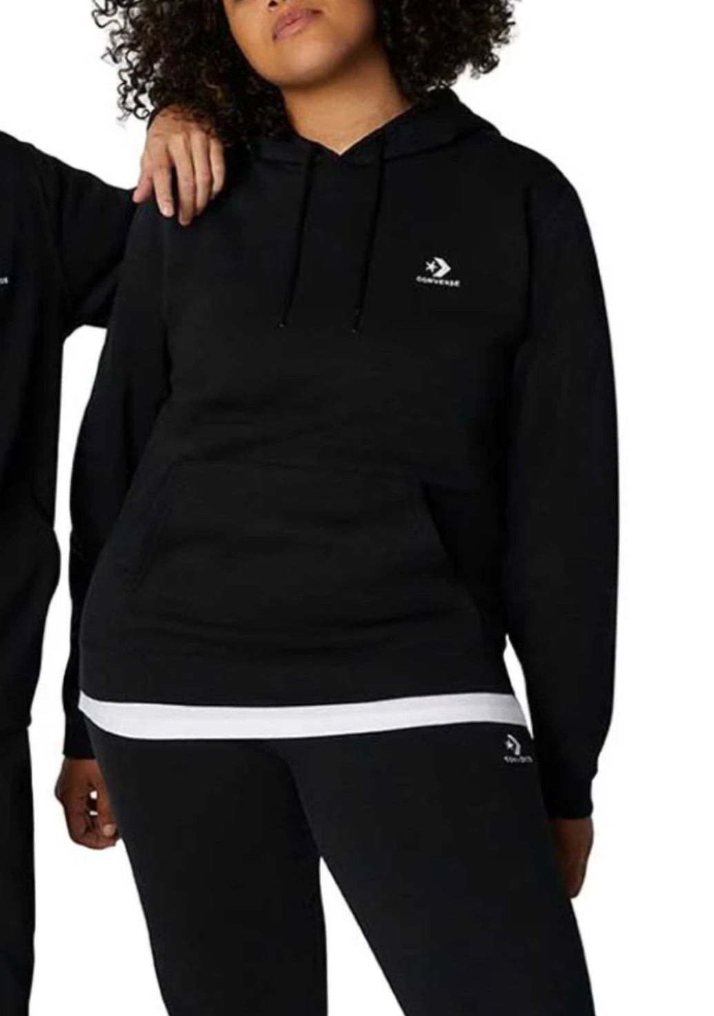 CONVERSE : Cagoule unisexe Converse  relax boyfriends.  Gr: M-L-XL-XXL. NOiR