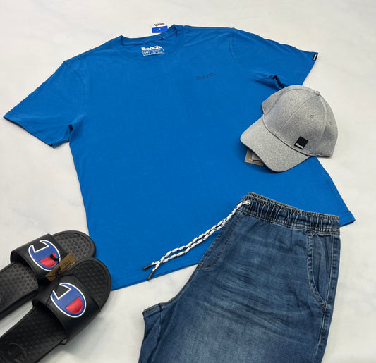 🤩 T-Shirt : Bench logo bleu ton sur ton L/ homme neuf !