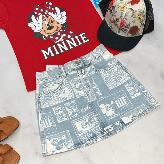🌺 Jupe Disney : en jeans mou incroyable !!! Taille élastique au dos 5-6 ans fille neuve .