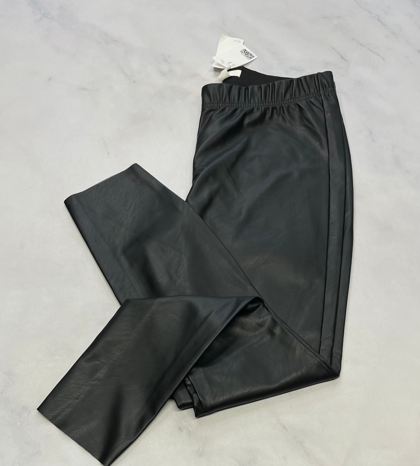 Skinny pantalon : look cuir souple taille élastique neuf! H&M taille haute . Fait large femme 12 ans .